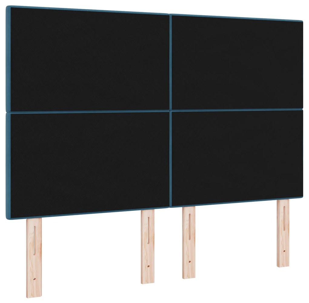 Cabeceira vidaXL com Botões Estofados Azul Escuro 140 cm Veludo