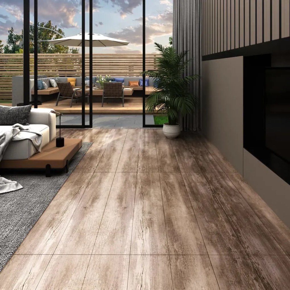 330195 vidaXL Tábuas de soalho PVC autoadesivo 5,21 m² 2mm madeira lavada