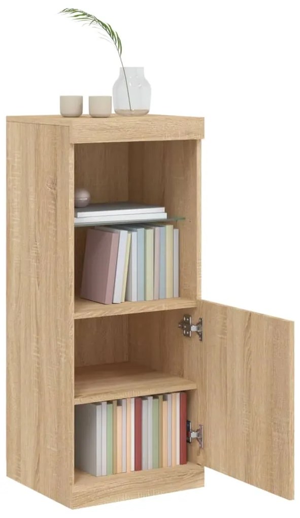 Aparador com luzes LED 41x37x100 cm carvalho sonoma