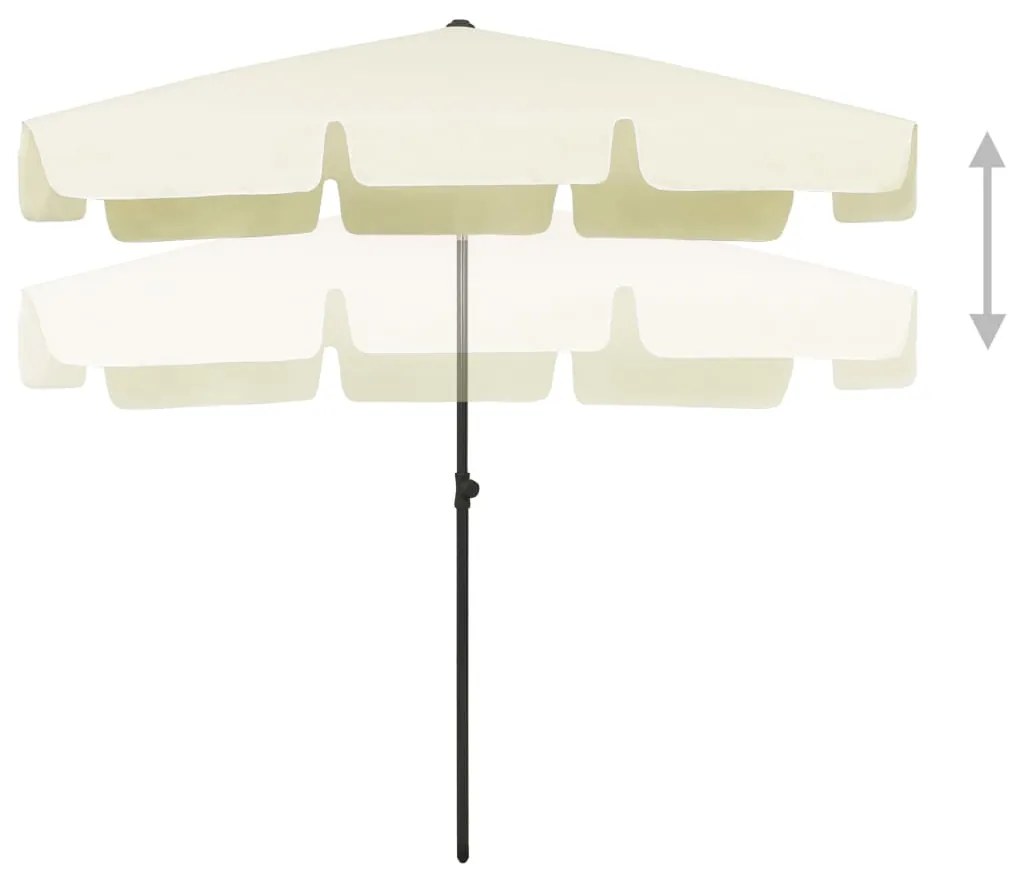 Guarda-sol de praia 200x125 cm amarelo areia