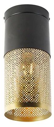 Luminária de teto industrial preto com dourado - Raspi Industrial