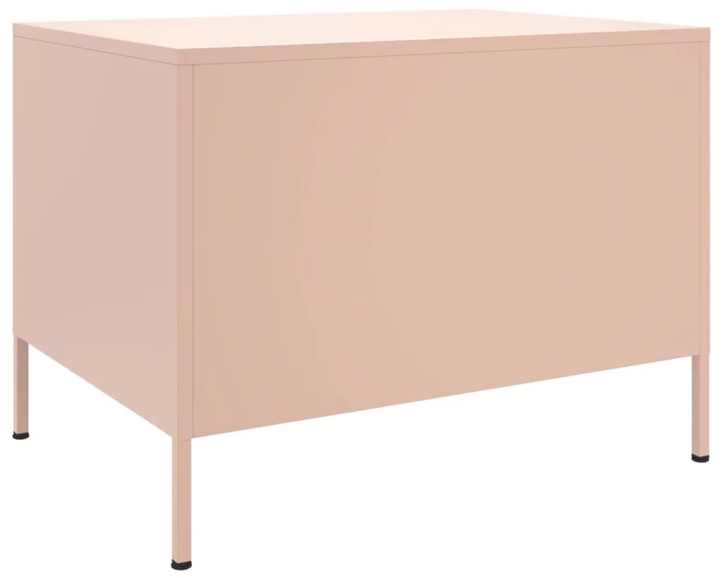 Mesa de centro 68x50x50,5 cm aço rosa