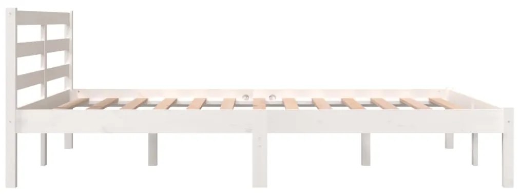 Estrutura de cama 140x190 cm pinho maciço branco