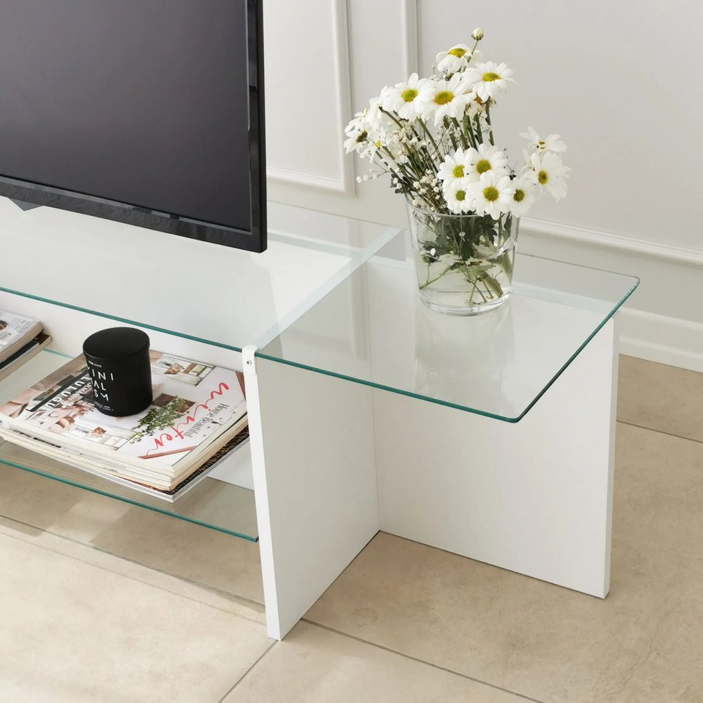 Suporte de TV Escape – Branco – 158 cm x 40 cm x 35 cm