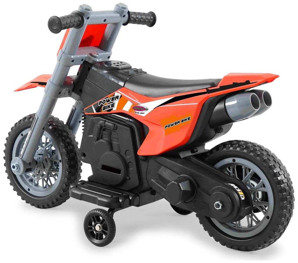 Mota elétrica infantil a bateria Power Bike 6V Laranja