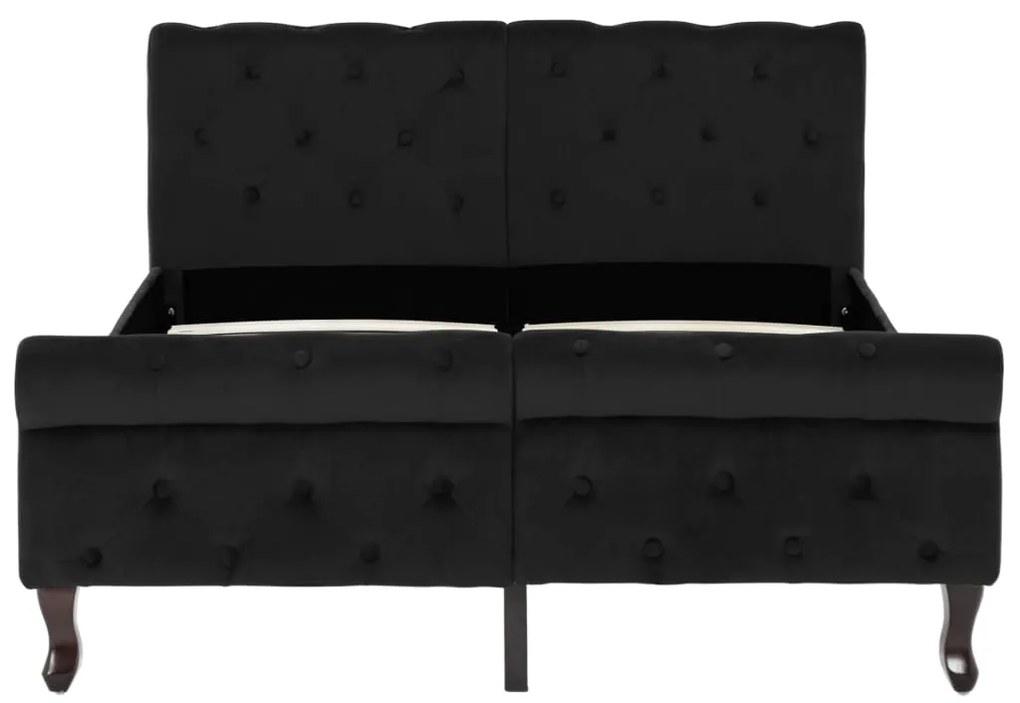 Estrutura de cama 120x200 cm veludo preto