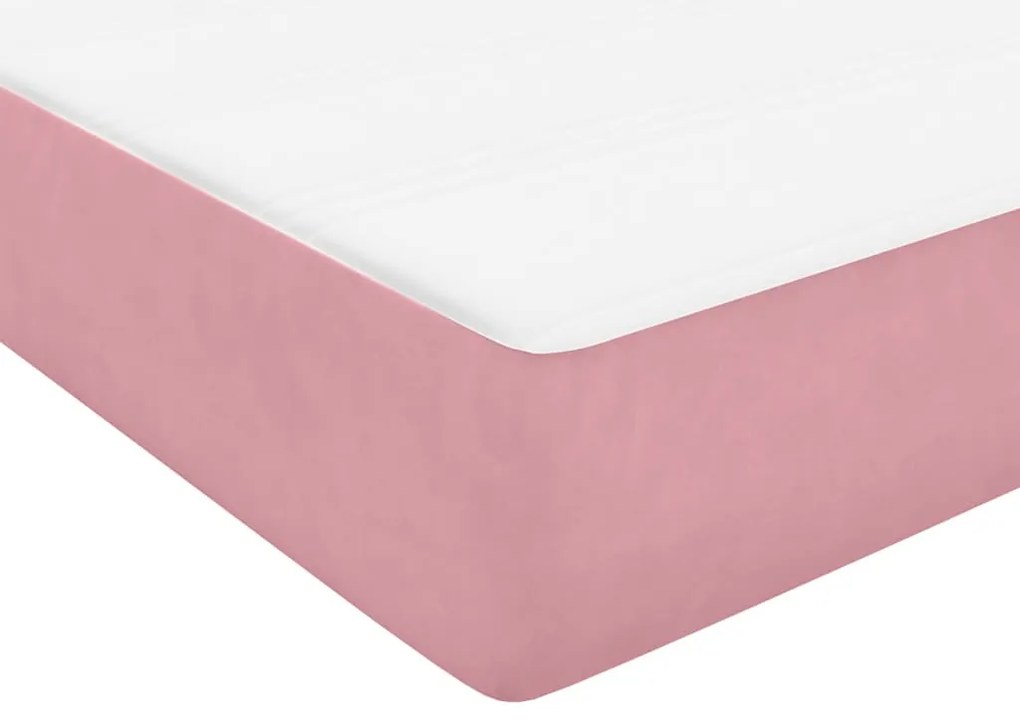 Cama com molas/colchão 80x220 cm veludo rosa