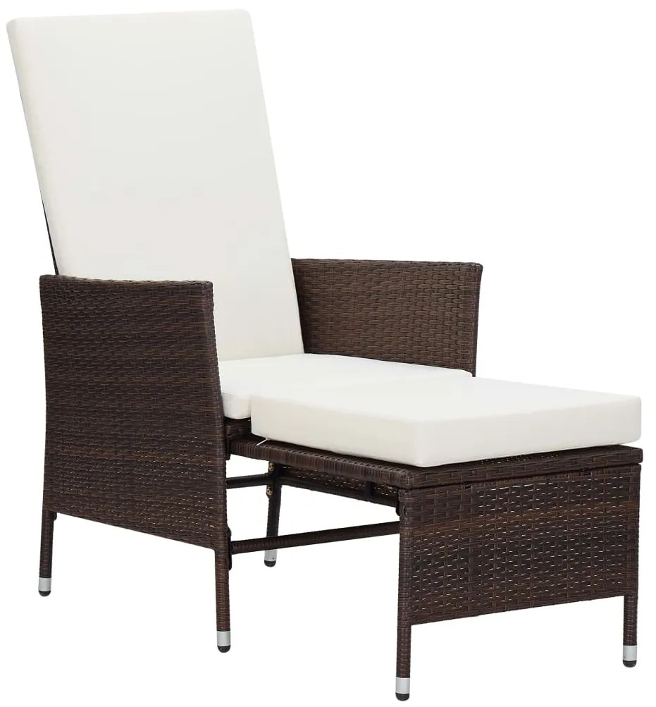 2 pcs conjunto lounge jardim c/ almofadões vime PE castanho