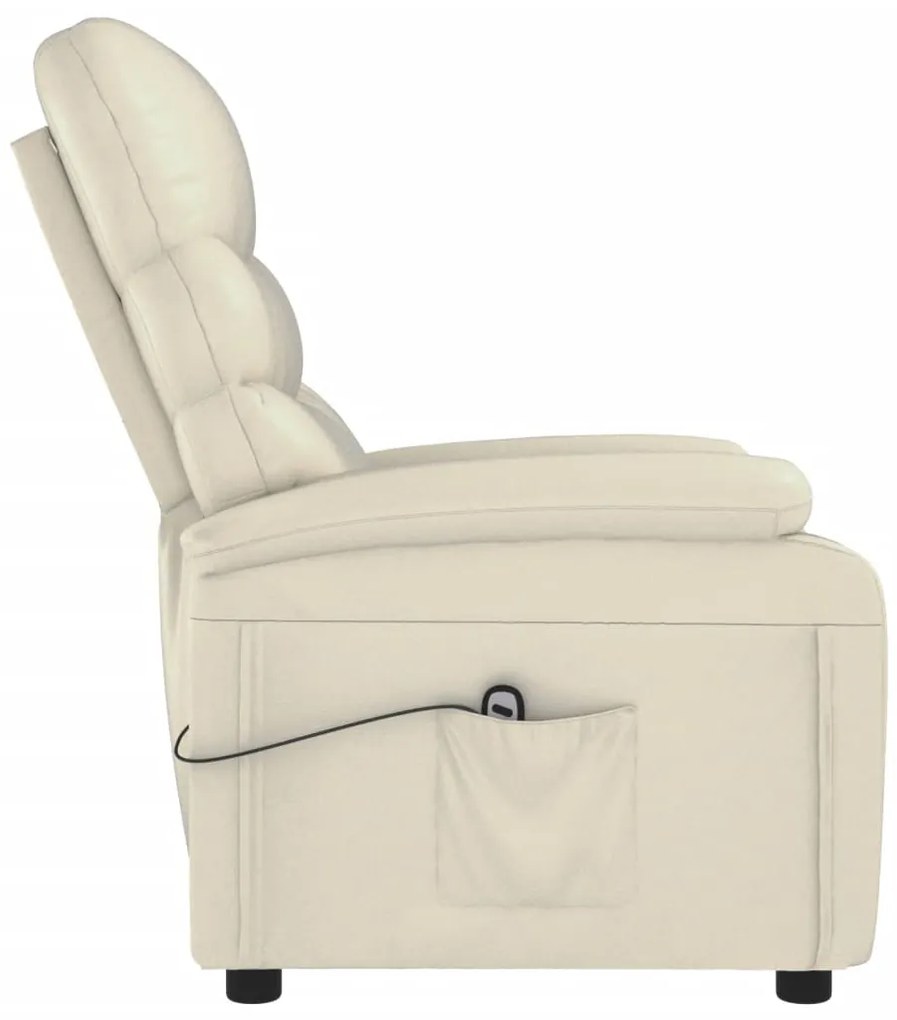Poltrona reclinável elétrica couro artificial cor creme