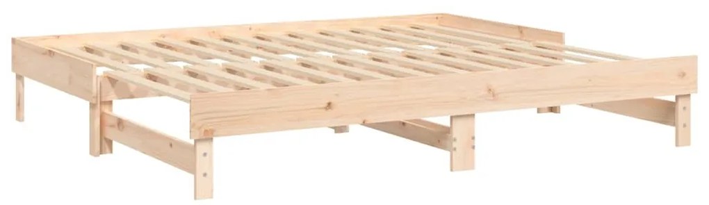 Sofá-cama de puxar 2x(80x200) cm madeira de pinho maciça