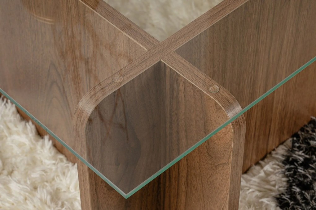 Mesa de Café Flavio - Nogueira - 105cm x 30cm x 65cm