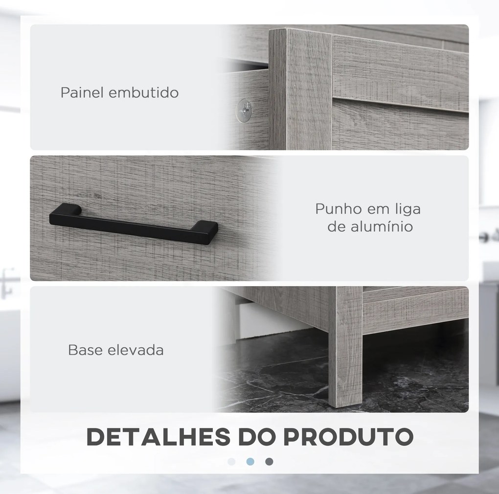 kleankin Coluna Casa de Banho com 1 Gaveta e Prateleiras Abertas Móvel Auxiliar de Armazenamento para Sala de Estar Dormitório Anti-Tombo 42x30x170cm Cinza