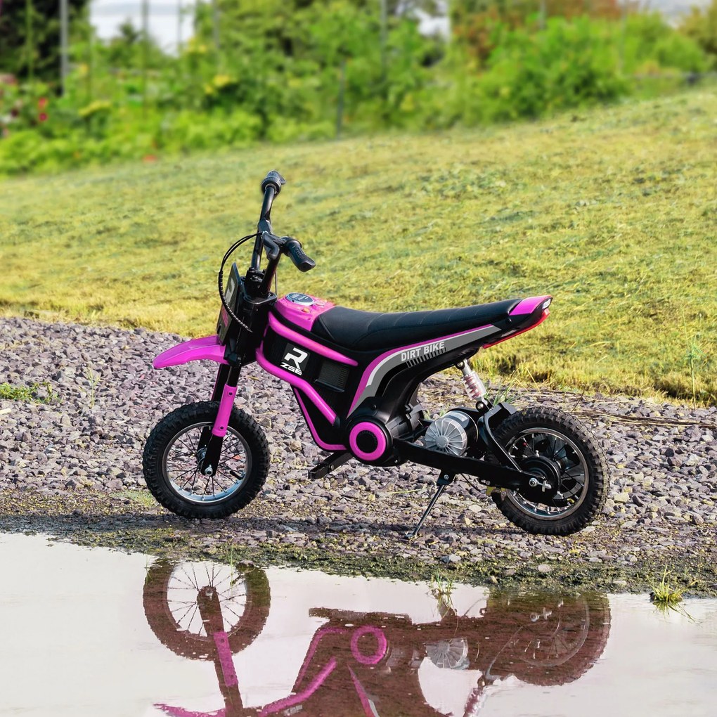 Moto Cross Elétrica Infantil 8-12 anos, 119 x 64 x 76,5 cm, 2 Velocidades Reguláveis, Rosa