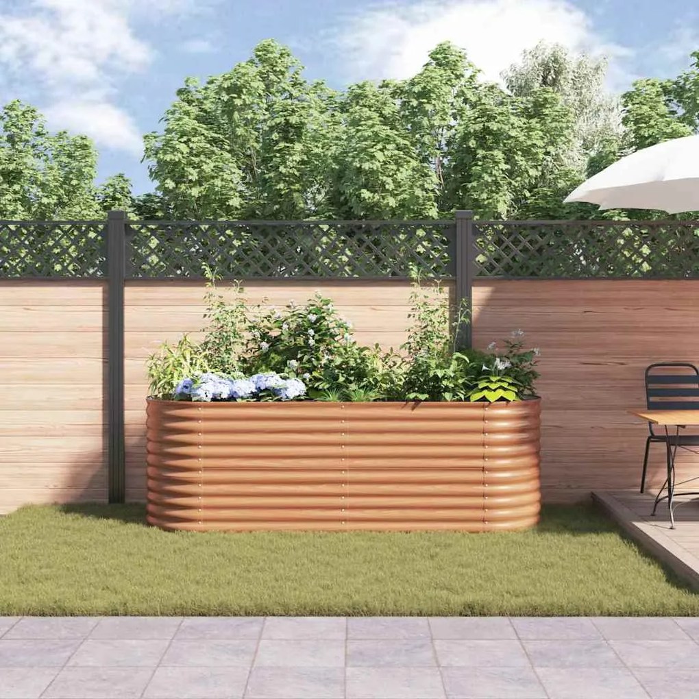 Cama Elevada de Jardim Castanha - Aparência de Madeira 240x80x81 cm de