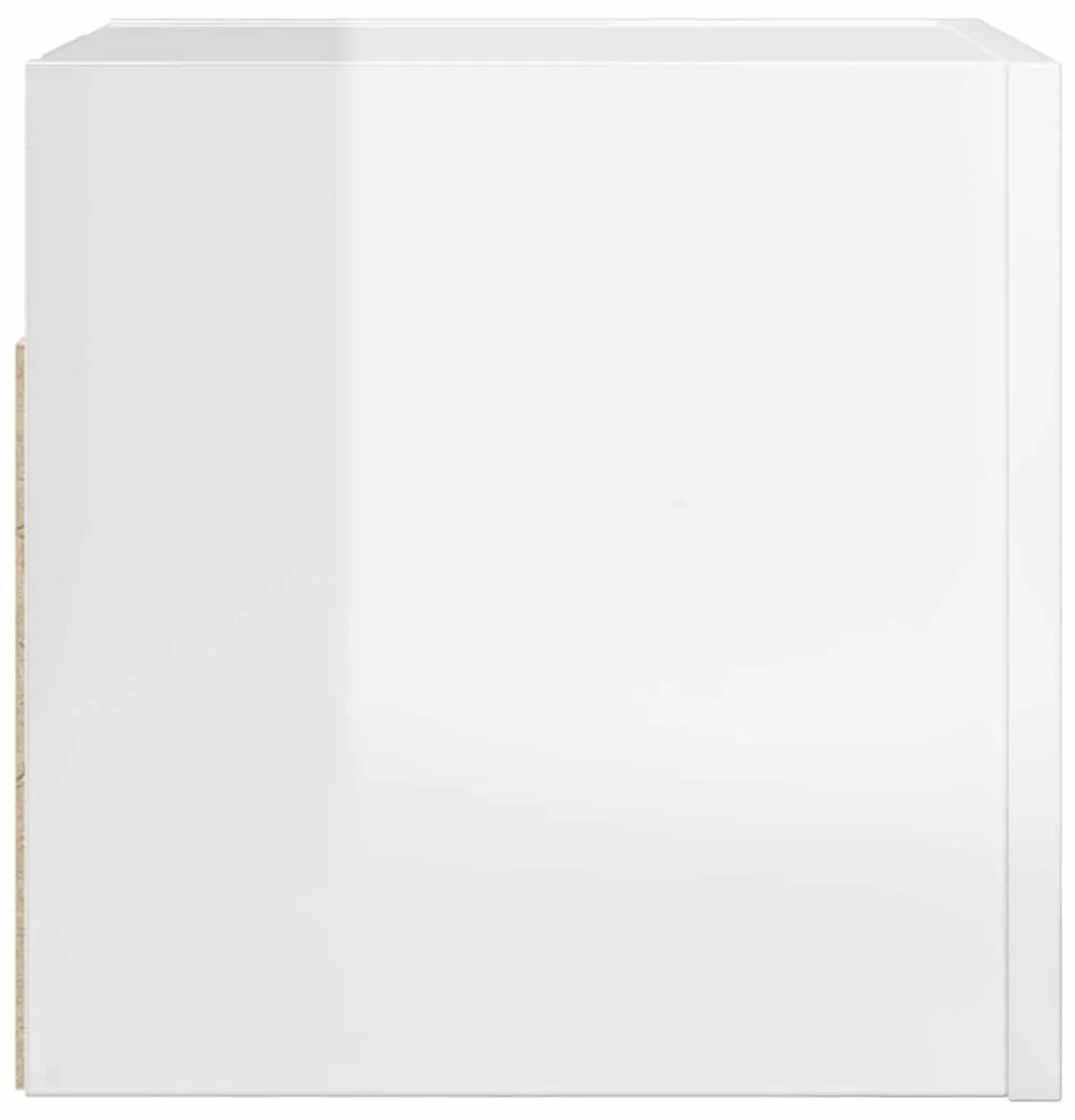 Móvel de TV de parede 2 pcs 30,5x30x30 cm branco brilhante