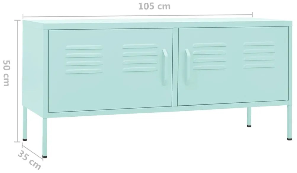 Móvel de TV aço 105x35x50 cm verde-hortelã