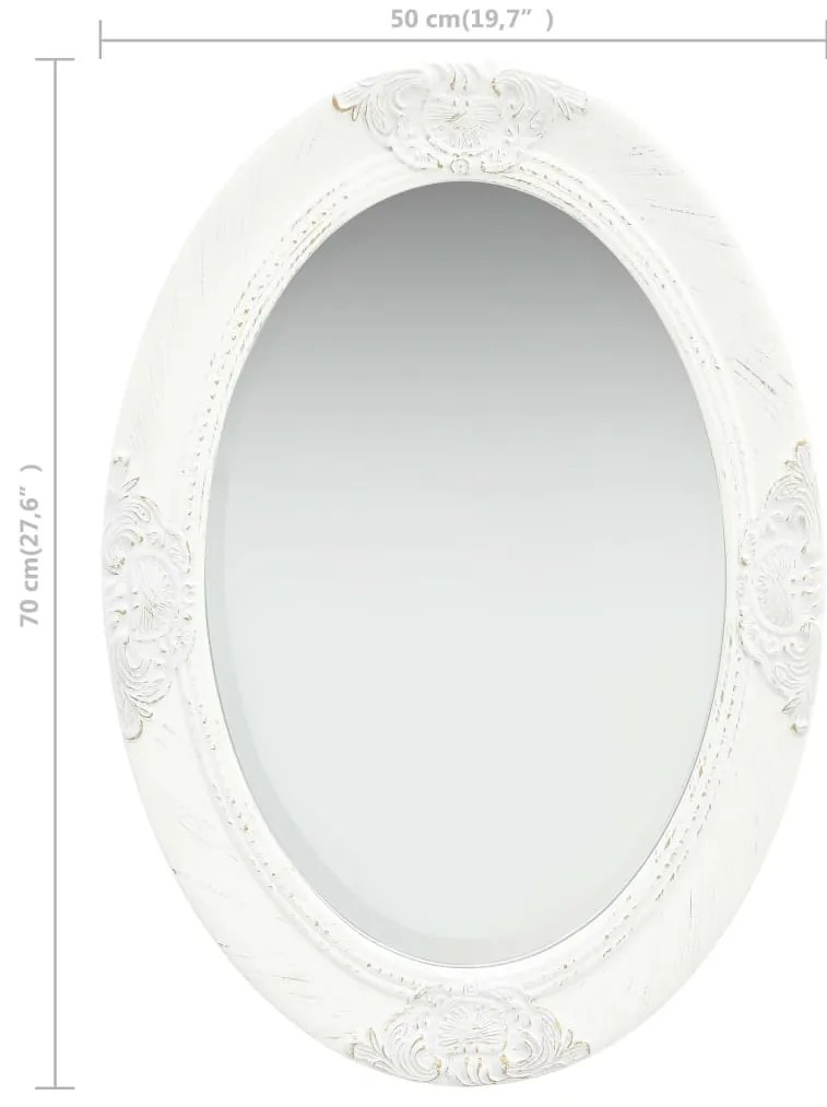 Espelho de parede estilo barroco 50x70 cm branco