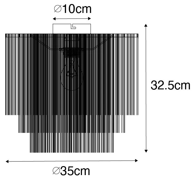Candeeiro de teto oriental dourado com aba dourado com franjas - Franxa