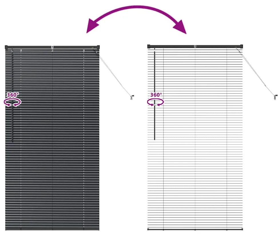 Persiana de Janela com cortinas Outros Manual Preto 80 x 130 cm Alumín