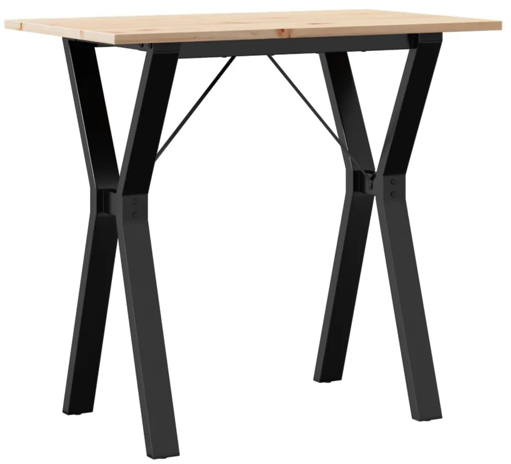 Mesa de jantar estrutura em Y 80x50x75 cm pinho e aço