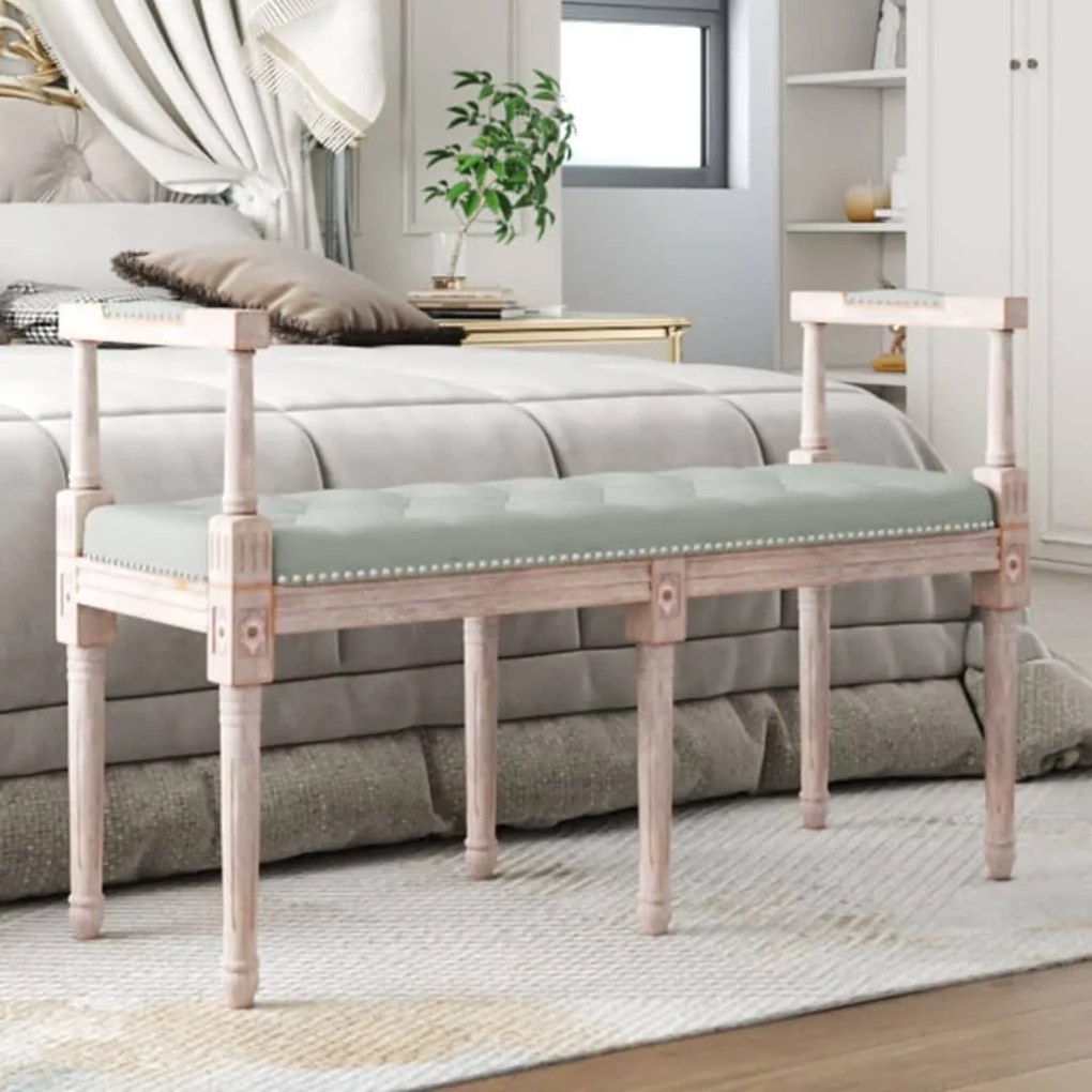 344425 vidaXL Banco 110x40x70 cm veludo cinzento-claro