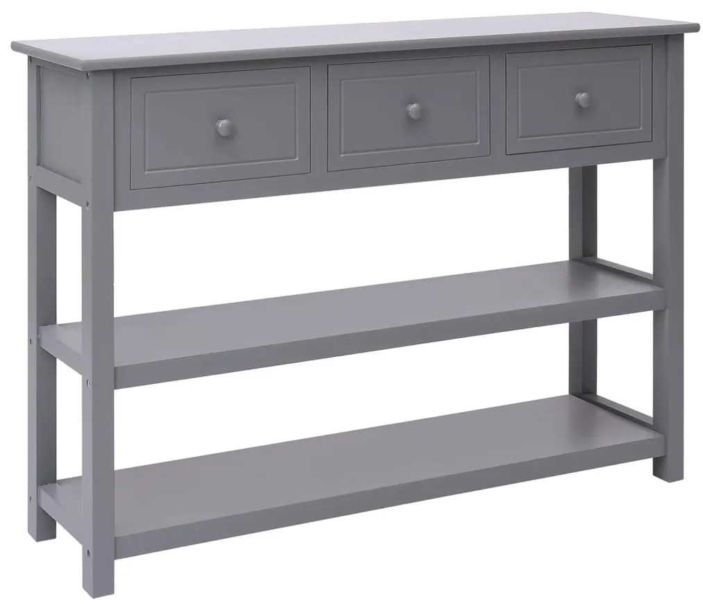 vidaXL Aparador 108x30x76 cm madeira paulownia maciça cinzento