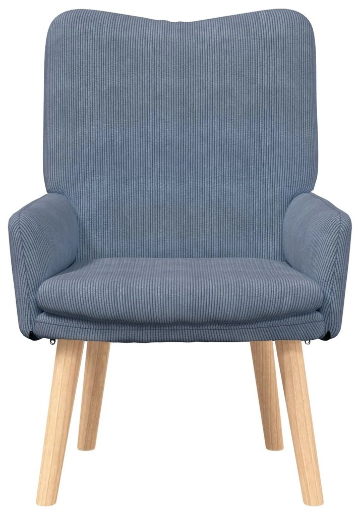 Cadeira Relaxante vidaXL em Tecido Azul de Corduroy