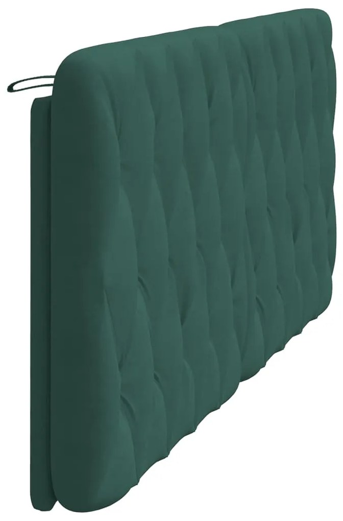 Almofadão de cabeceira 200 cm veludo verde-escuro