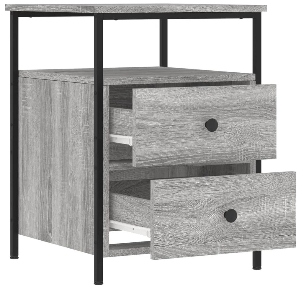 Mesa de cabeceira 44x45x60 cm derivados madeira cinzento sonoma