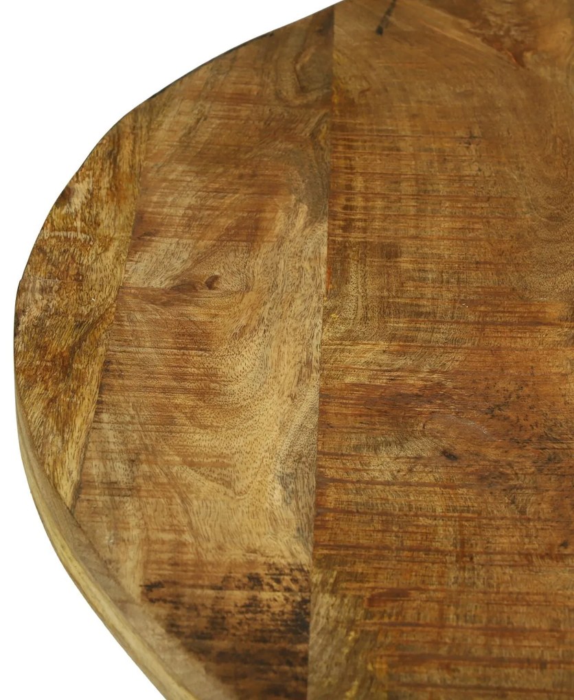 Mesa de Jantar Redonda Ø160x76 cm Madeira Sólida de Mangueira Rugosa