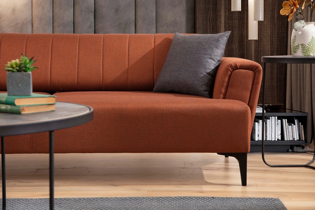 Sofá-cama de 3 Lugares Hamlet – Vermelho Telha – 230x95x77 cm