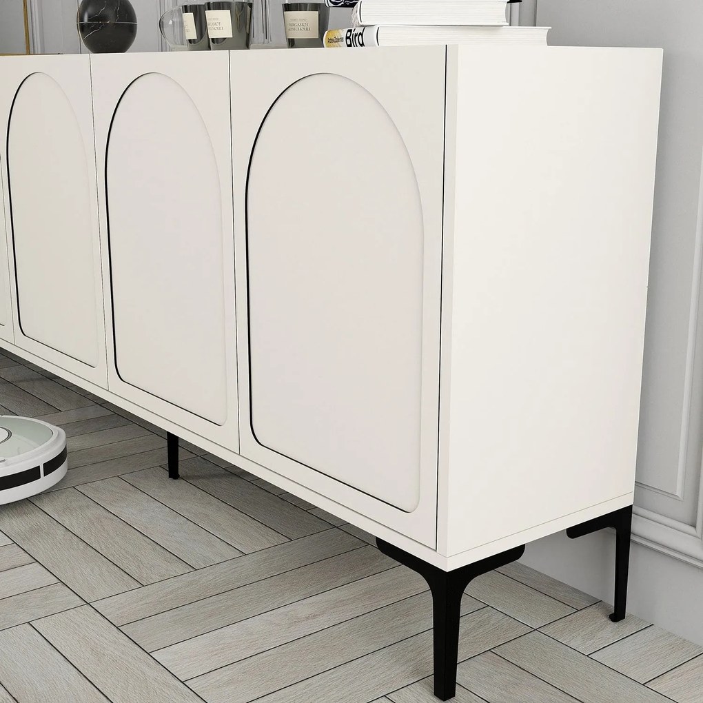 Console Lyon – Cream e Black – 180 cm x 79 cm x 35 cm