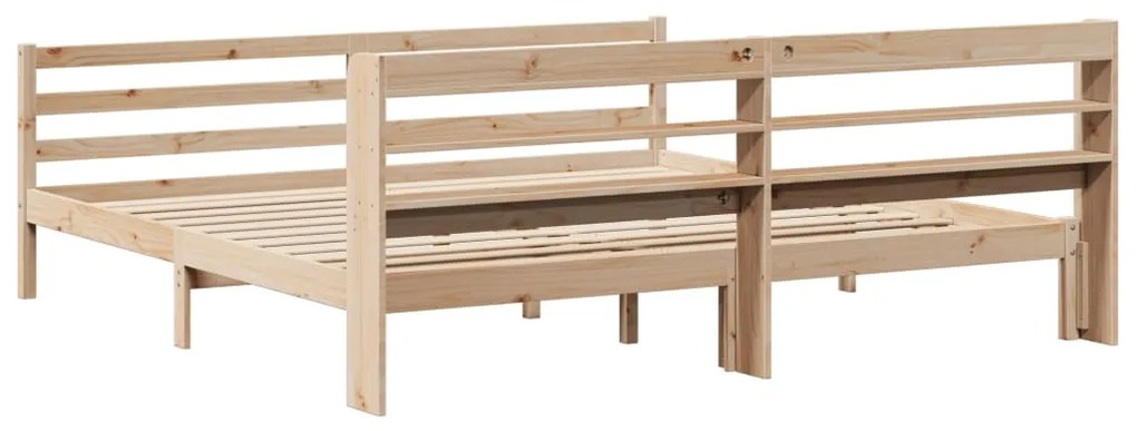 Estrutura de cama com cabeceira 200x200 cm pinho maciço
