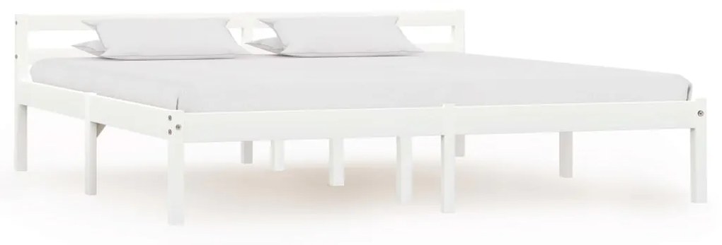 vidaXL Estrutura de cama 180x200 cm pinho maciço branco