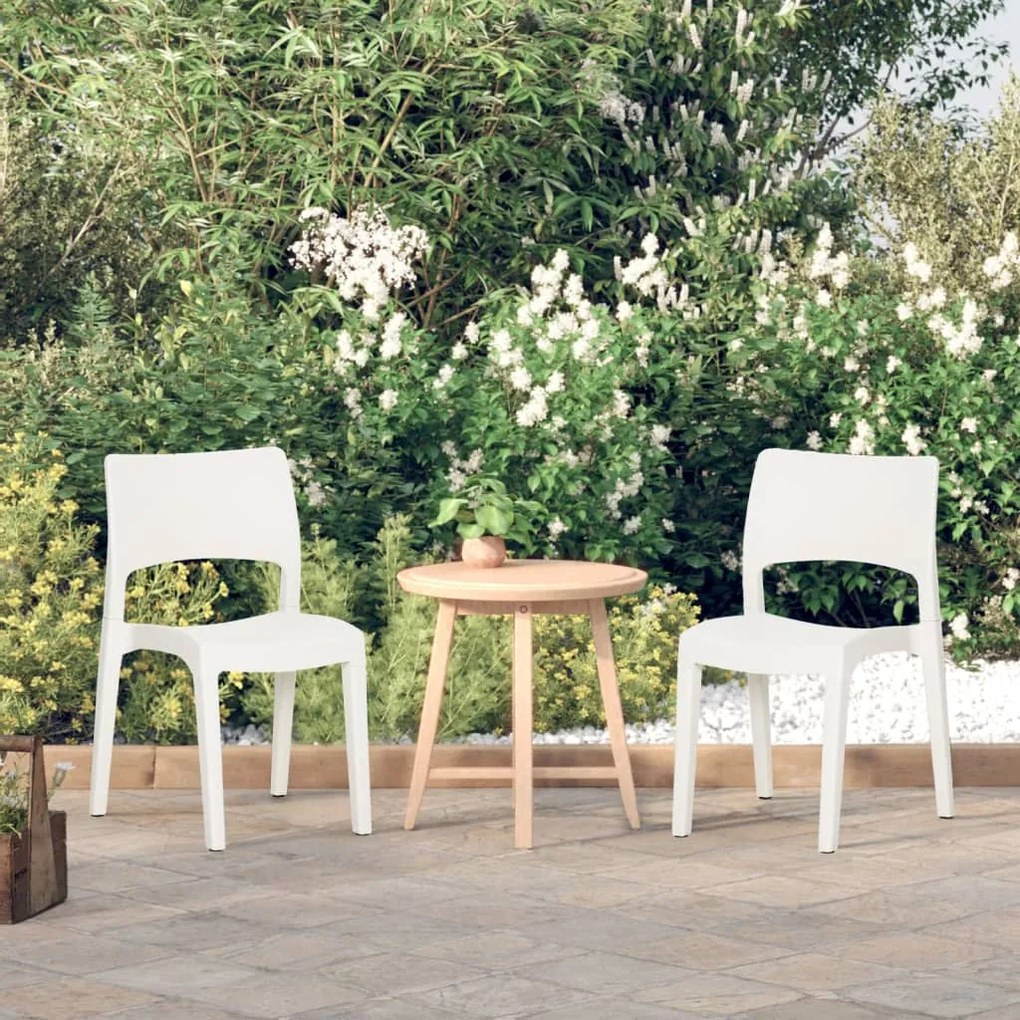 vidaXL Cadeiras de jardim 2 pcs polipropileno branco
