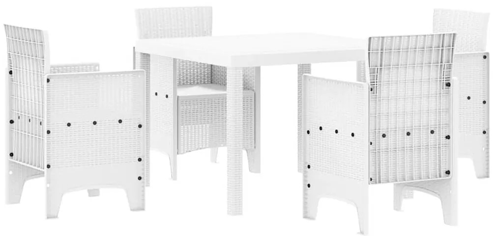Conjunto de Jantar Jardim Branco 5 pcs Branco Vime de resina