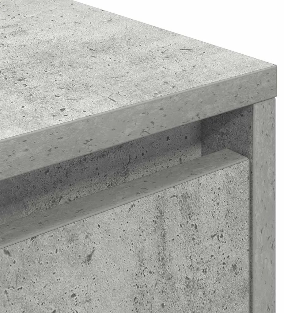 Mesa de cabeceira com luzes LED 38x34x50 cm cinzento-cimento