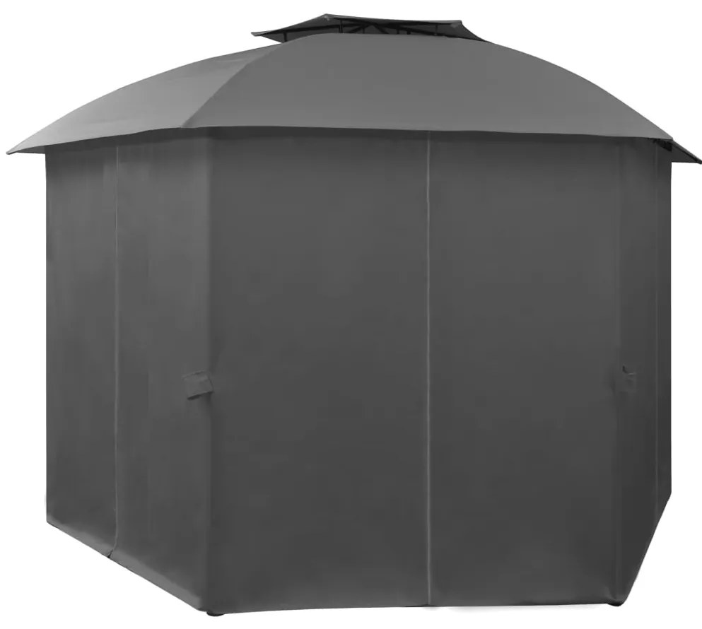 Tenda de jardim com cortinas hexagonal 360x265 cm