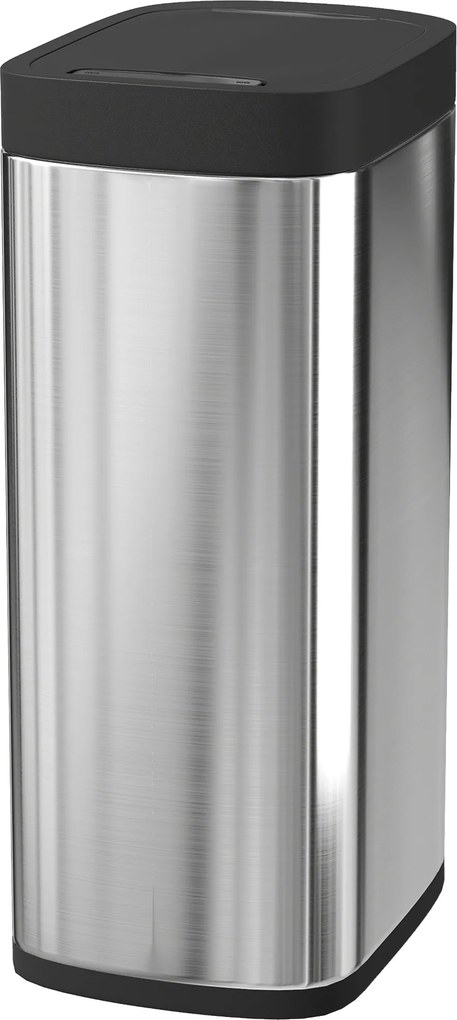 Caixote do lixo de cozinha automático de 50 L, com sensor de movimento, funciona a pilhas, 26,5 x 35,5 x 68 cm, prateado