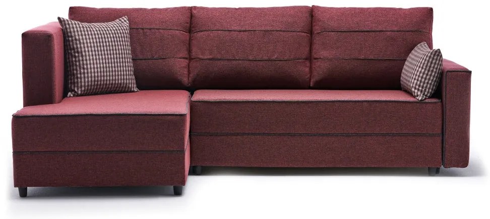 Sofá-Cama de Canto Ece – Vermelho Claret – 242x88x90 cm