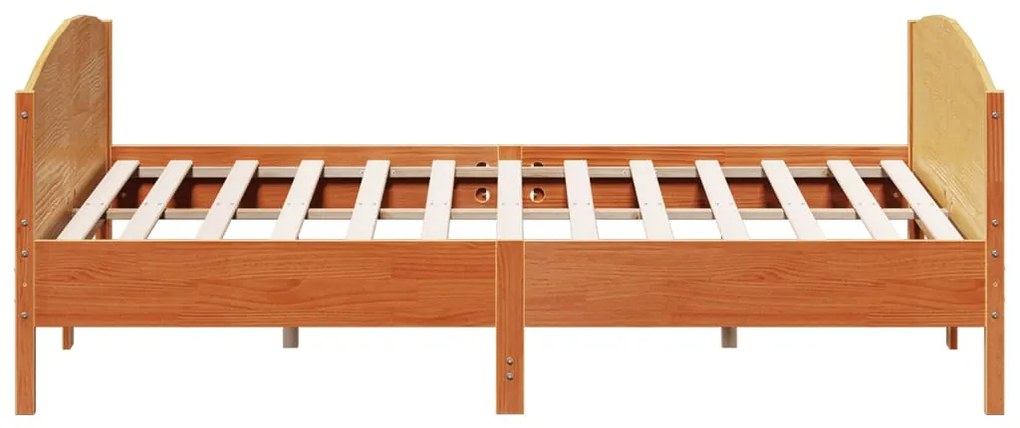 Cama sem colchão 200x200 cm pinho maciço castanho-mel