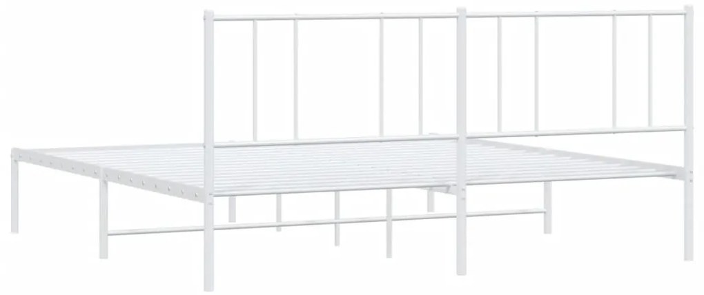 Estrutura de cama com cabeceira 180x200 cm metal branco