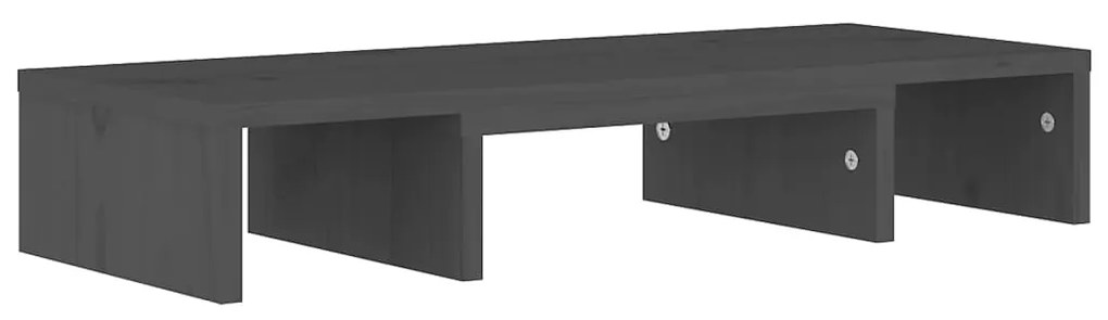 Suporte para monitor 60x24x10,5cm madeira de pinho maciça cinza