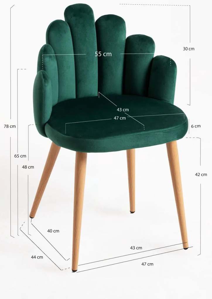 Cadeira Hand Veludo - Verde