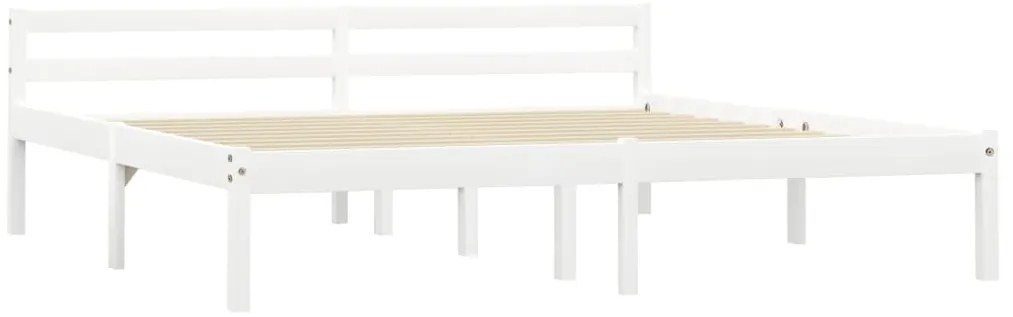 Estrutura de cama 160x200 cm madeira pinho maciço branco