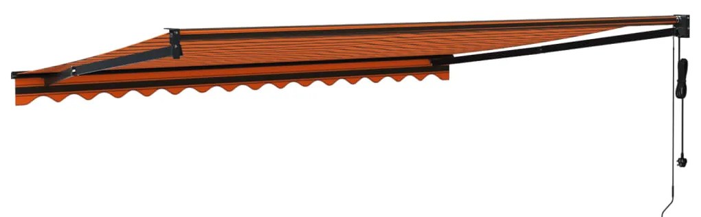 Toldo retrátil automático 4,5x3 m laranja e castanho