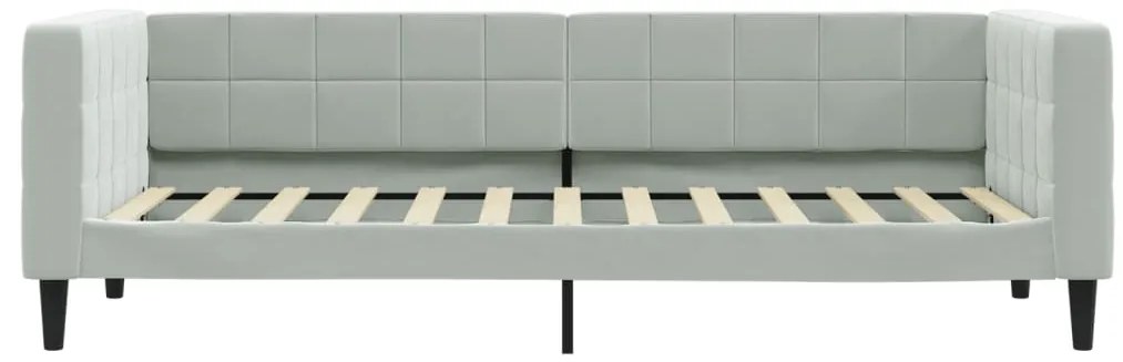 Sofá-cama com colchão 80x200 cm veludo cinzento-claro