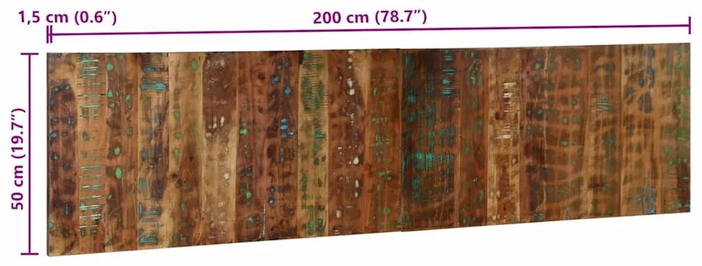 Cabeceira 200 cm madeira recuperada maciça multicor
