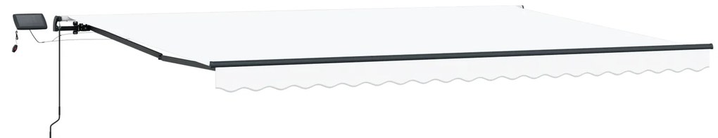 Toldo Retrátil Manual com LED Branco 500x350 cm