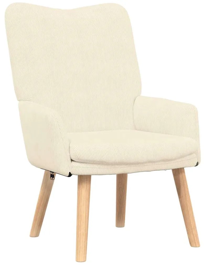 Poltrona Relaxante Cream em Tecido Corduroy